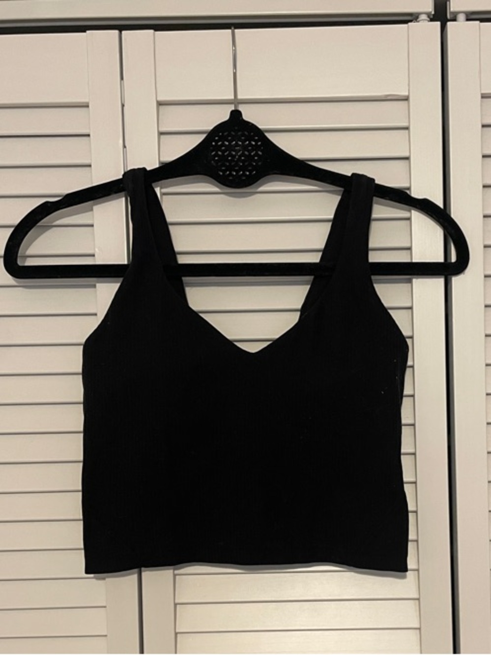 lululemon athletica Black Ribbed V-Neck Tank Top